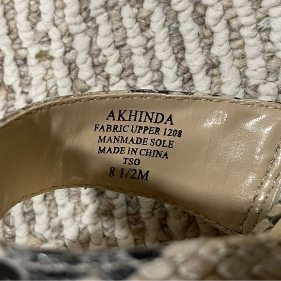 Anne Klein Faux Snake Skin and Gold Sandals - Picture 4 of 4